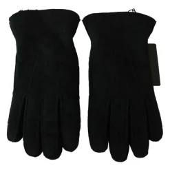 Schwarze Leder Bikerhandschuhe für Herren