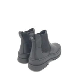 Schwarze Leder Chelsea Stiefel