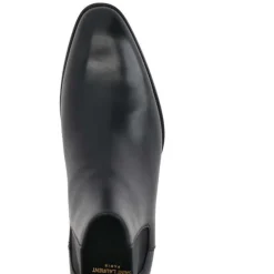 Schwarze Leder Chelsea Stiefel