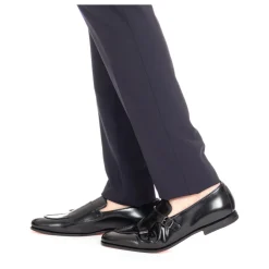Schwarze Leder Doppel Schnalle Schuhe