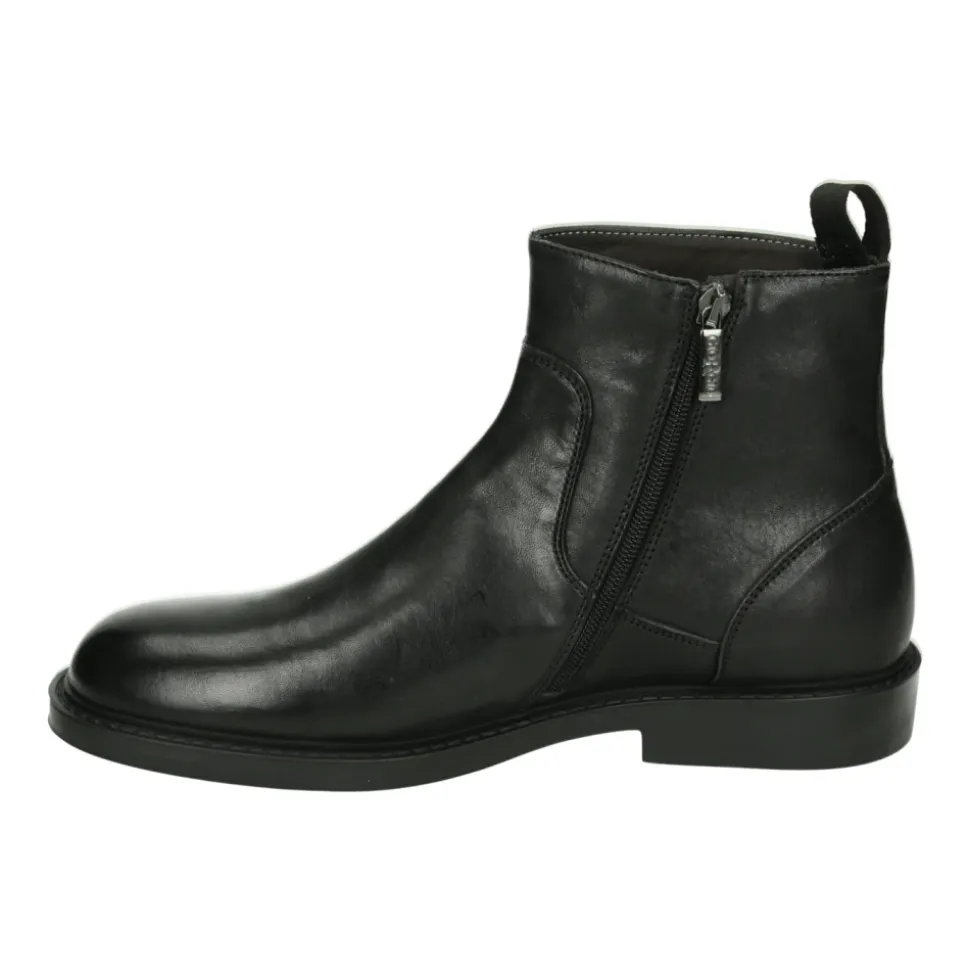 Schwarze Leder Herrenstiefel