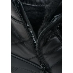 Schwarze Leder High-Top Sneakers