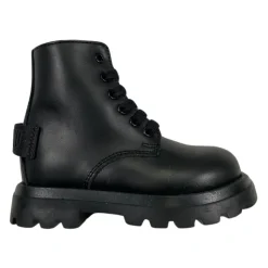 Schwarze Leder Kinder Stiefeletten