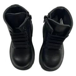 Schwarze Leder Kinder Stiefeletten