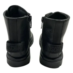 Schwarze Leder Kinder Stiefeletten