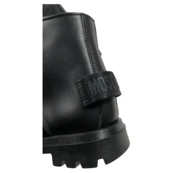 Schwarze Leder Kinder Stiefeletten