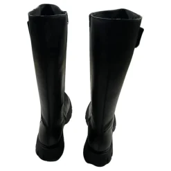 Schwarze Leder Kinderstiefel