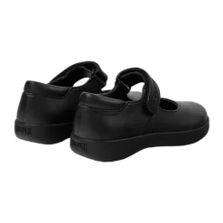 Schwarze Leder Mary Jane Ballerinas