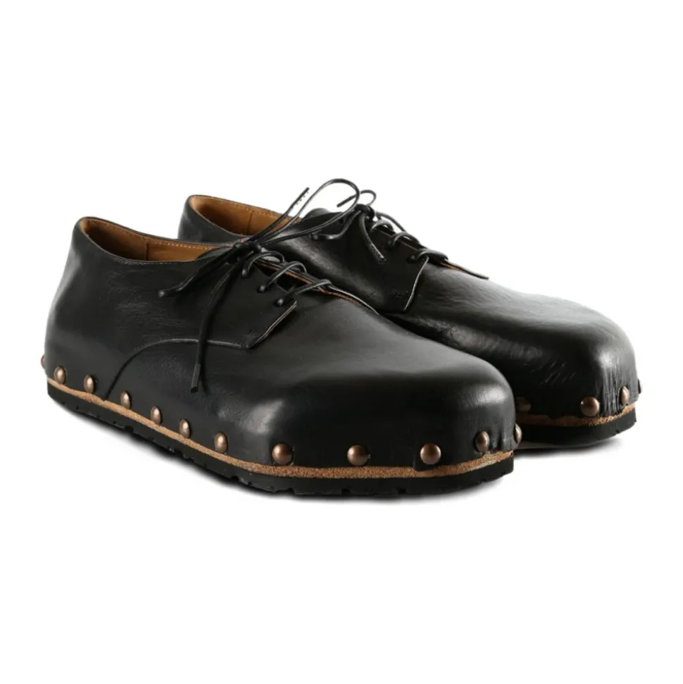 Schwarze Leder Schnürschuhe