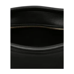 Schwarze Leder Top-Handle-Tasche