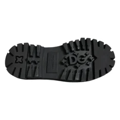 Schwarze Leder Trekking Derby Schuhe