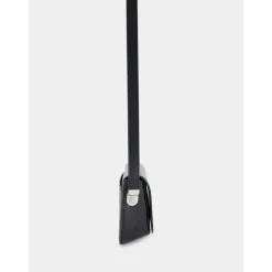 Schwarze Leder Umhängetasche