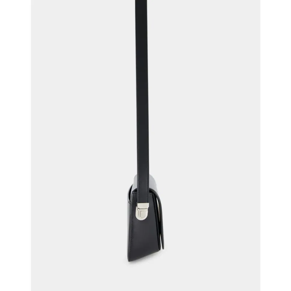Schwarze Leder Umhängetasche