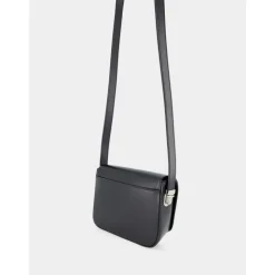 Schwarze Leder Umhängetasche