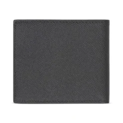 Schwarze Leder-Bifold-Brieftasche