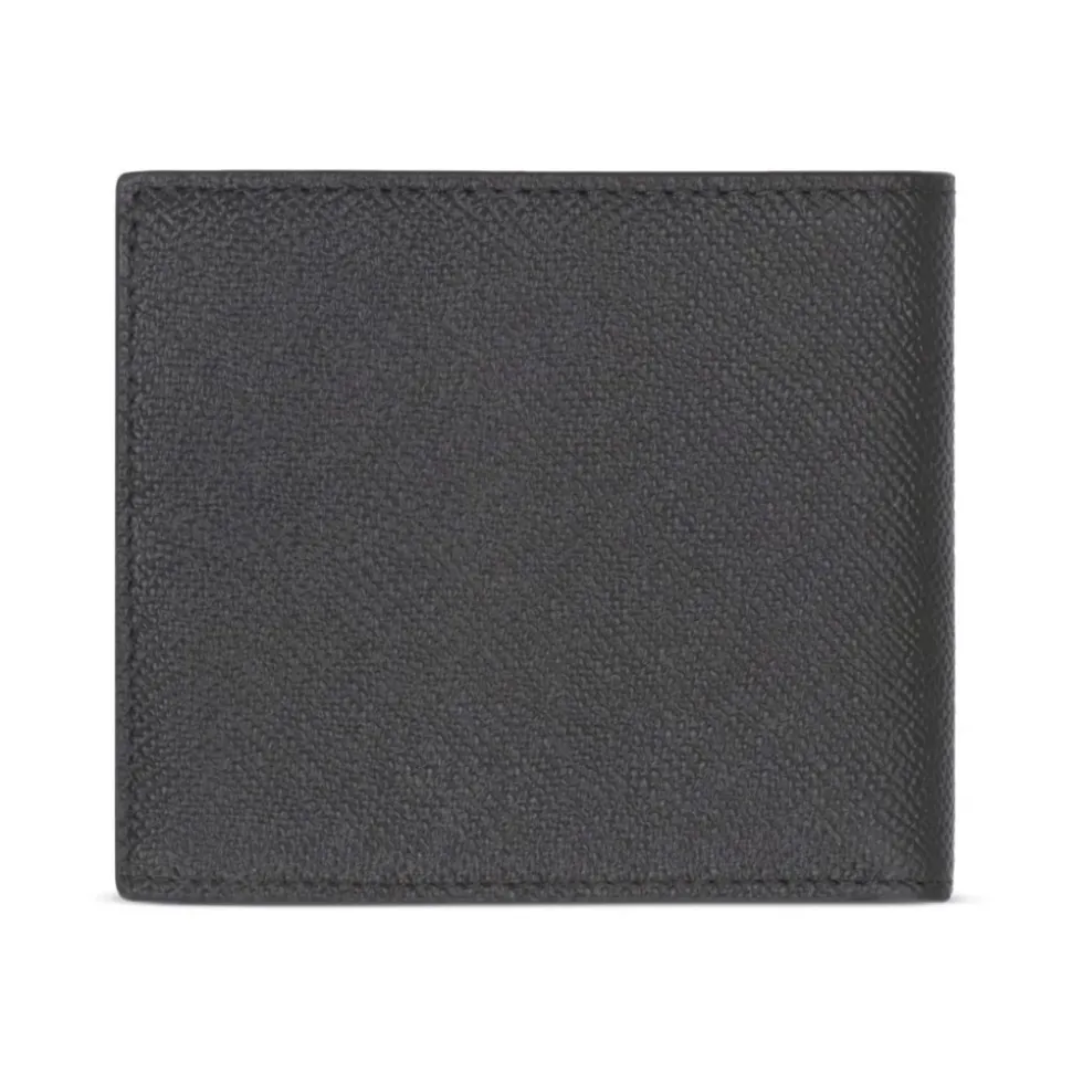 Schwarze Leder-Bifold-Brieftasche