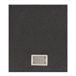Schwarze Leder-Bifold-Brieftasche