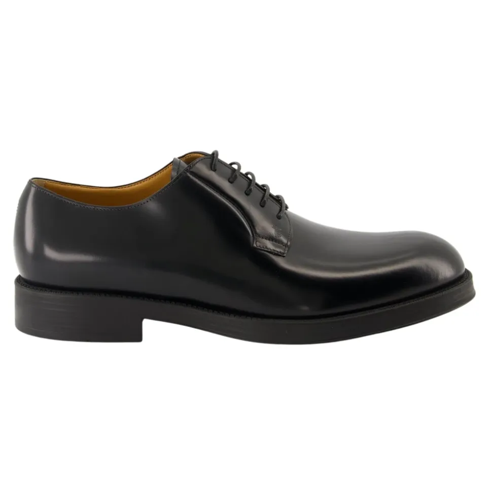 Schwarze Leder-Derbyschuhe für Herren