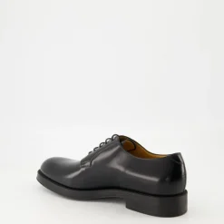 Schwarze Leder-Derbyschuhe für Herren