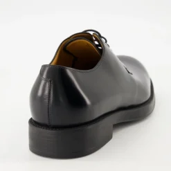Schwarze Leder-Derbyschuhe für Herren