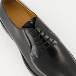 Schwarze Leder-Derbyschuhe für Herren