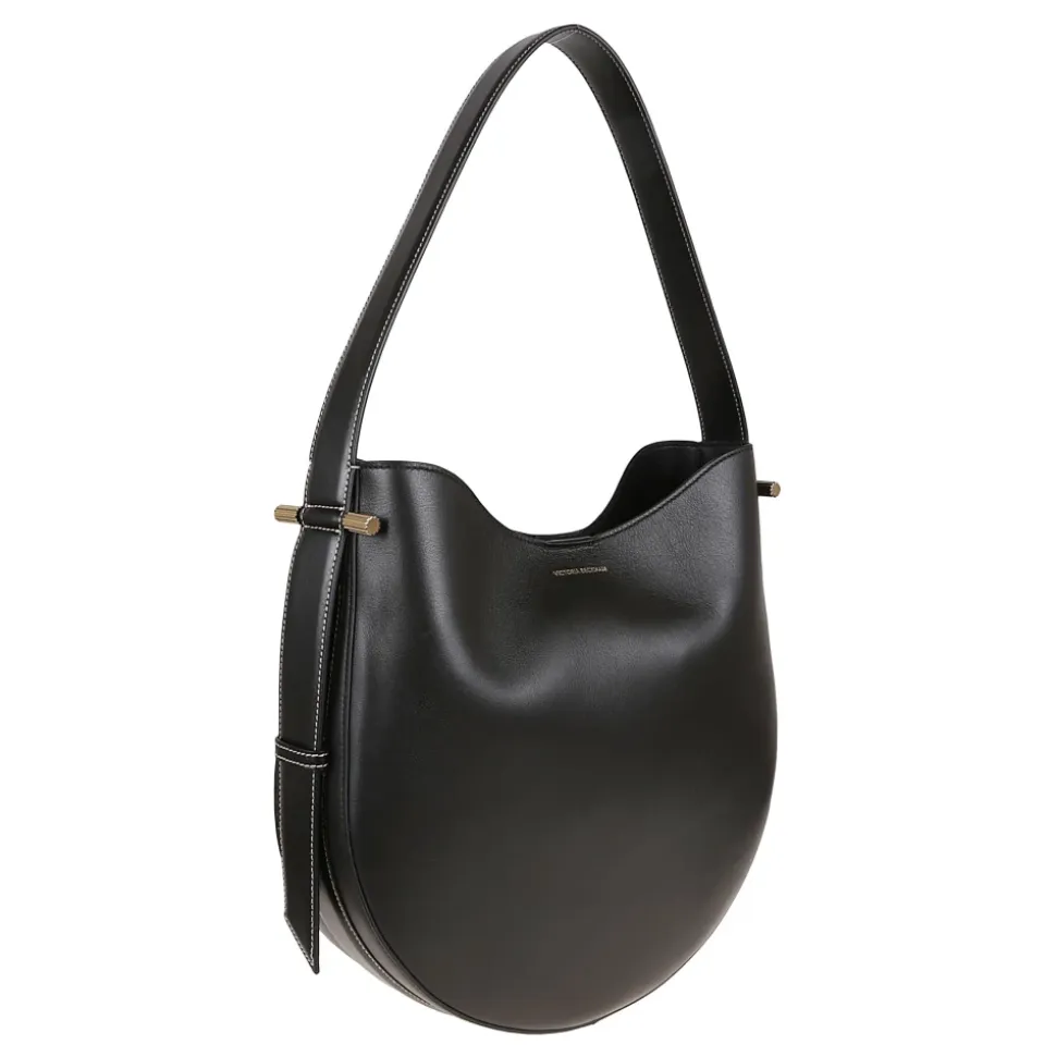 Schwarze Lederhandtasche