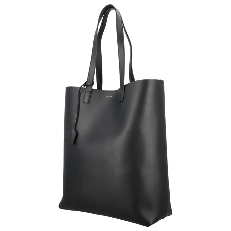 Schwarze Lederhandtasche Bold Shopping Bag