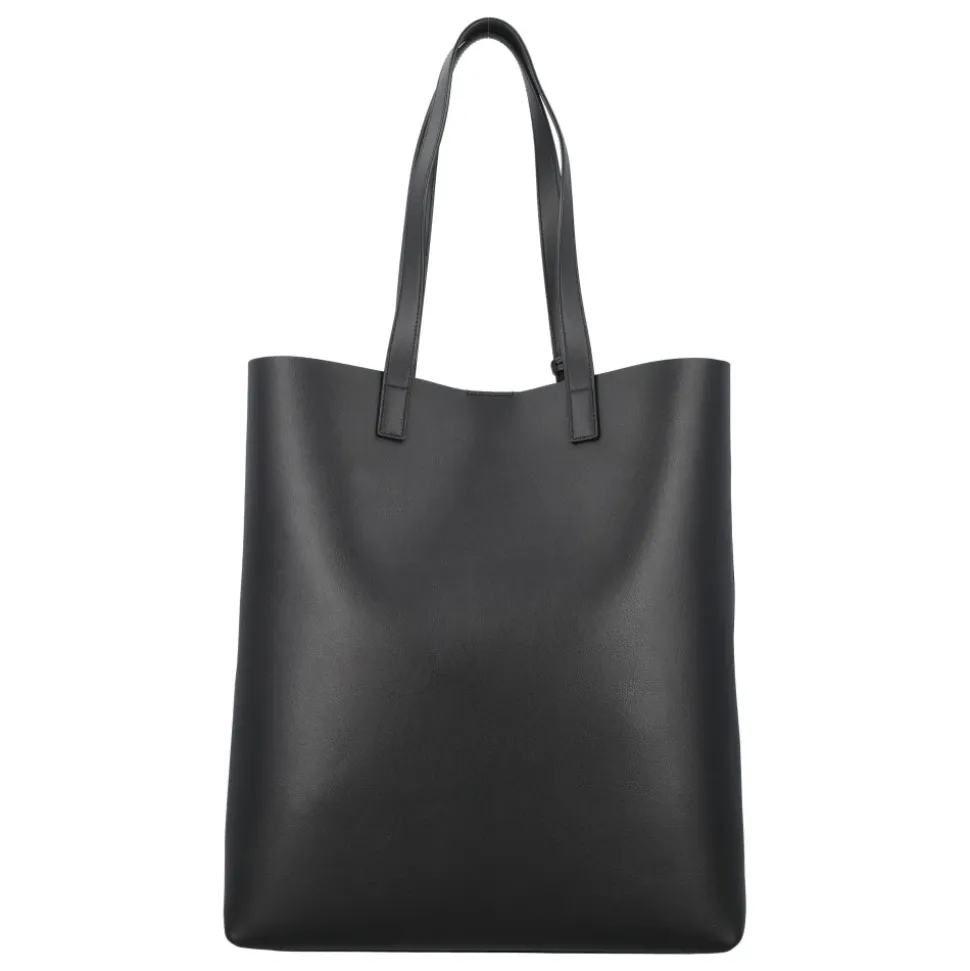 Schwarze Lederhandtasche Bold Shopping Bag