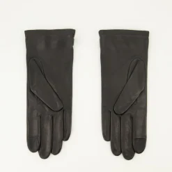 Schwarze Lederherzhandschuhe
