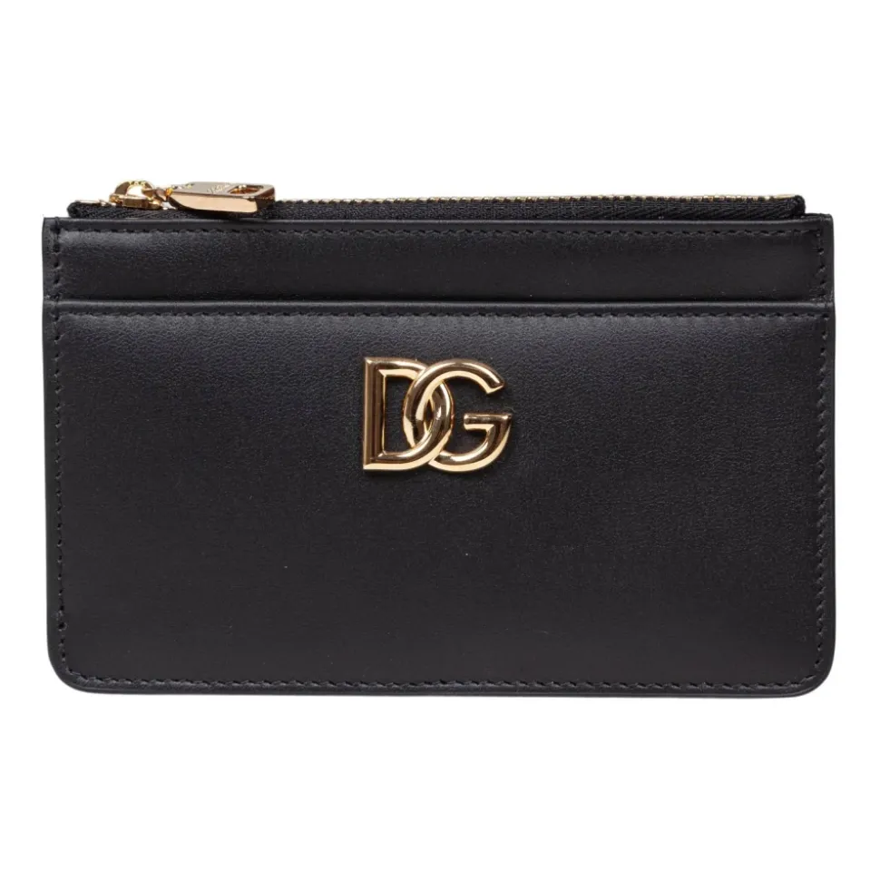Schwarze Lederkartenhalter Brieftasche