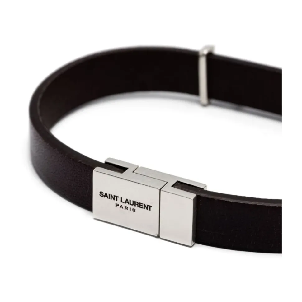 Schwarze Leder-Logo-Klappverschluss-Accessoires