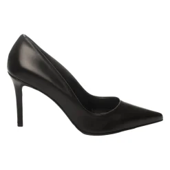 Schwarze Lederpumps mit spitzer Kappe