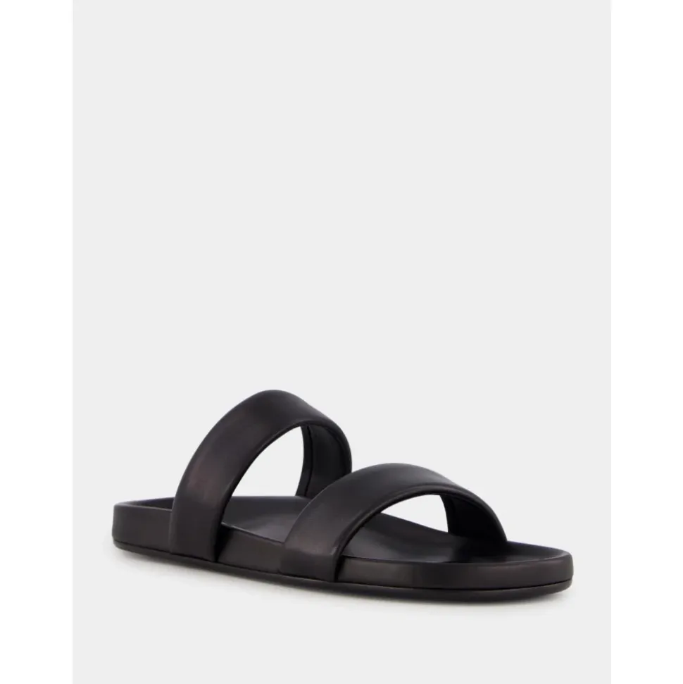 Schwarze Ledersandalen