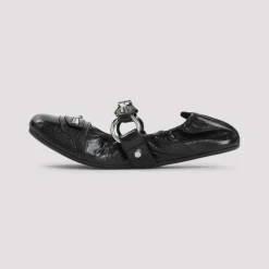 Schwarze Ledersandalen für Frauen