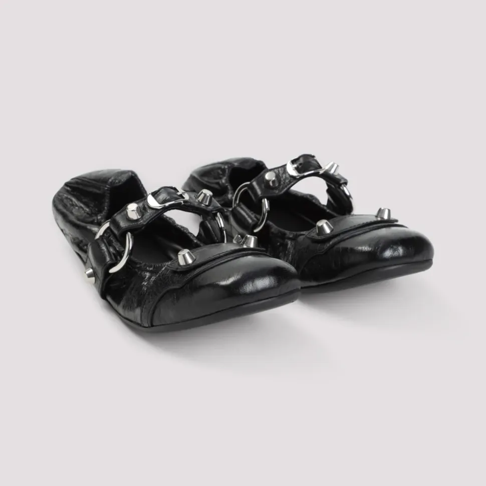 Schwarze Ledersandalen für Frauen