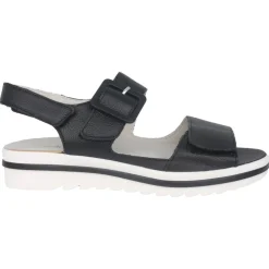 Schwarze Ledersandalen für den Sommer
