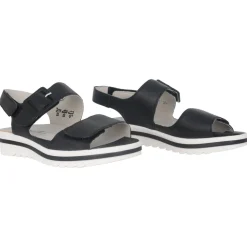 Schwarze Ledersandalen für den Sommer
