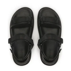 Schwarze Ledersandalen mit Klettverschlüssen