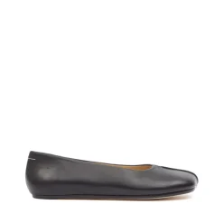 Schwarze Lederschuhe flach