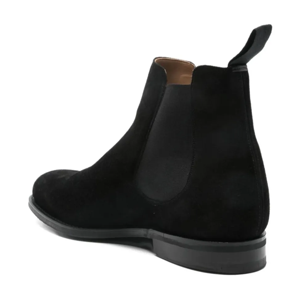 Schwarze Lederstiefel