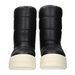 Schwarze Lederstiefeletten mit Reißverschluss