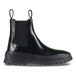 Schwarze Lederstiefeletten
