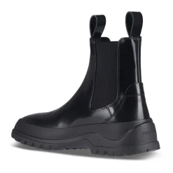 Schwarze Lederstiefeletten