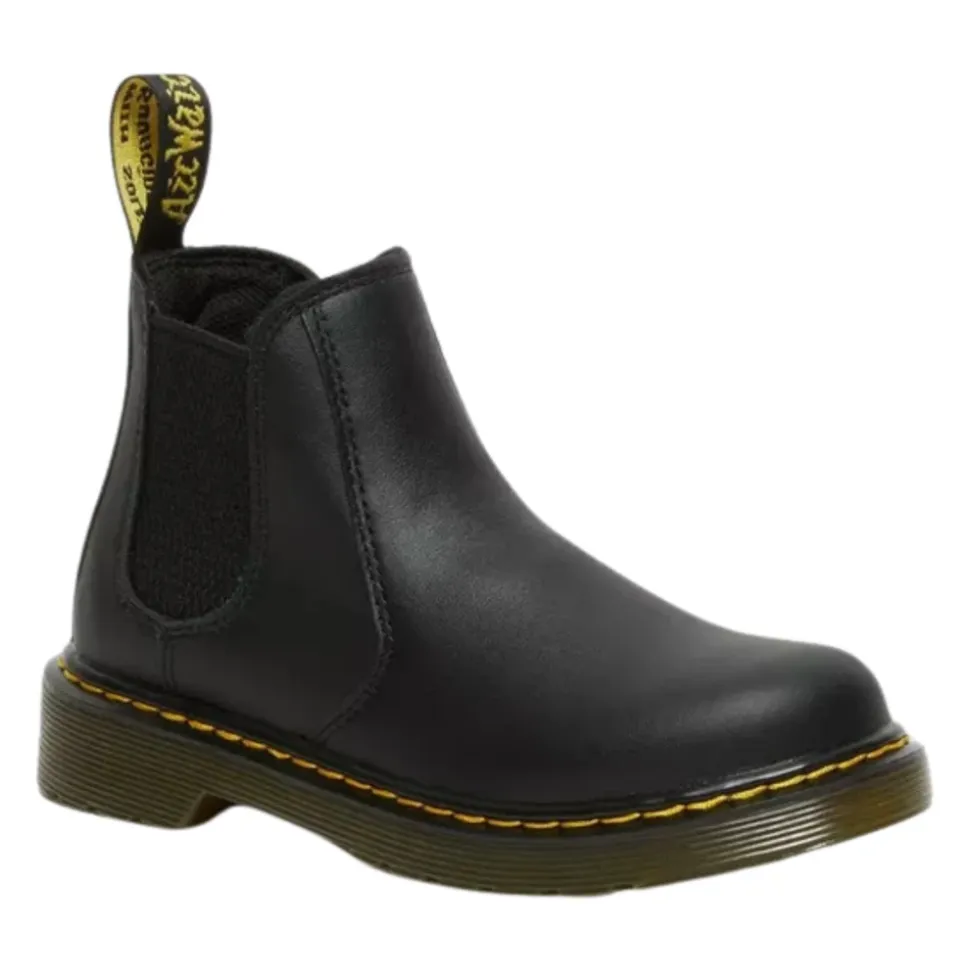 Schwarze Leder-Stiefeletten