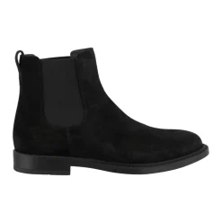 Schwarze Leder-Stiefeletten