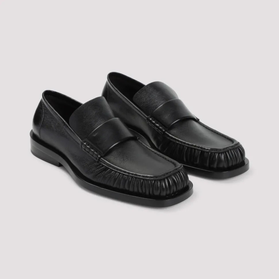 Schwarze Loafer Schuhe Luxus Leder