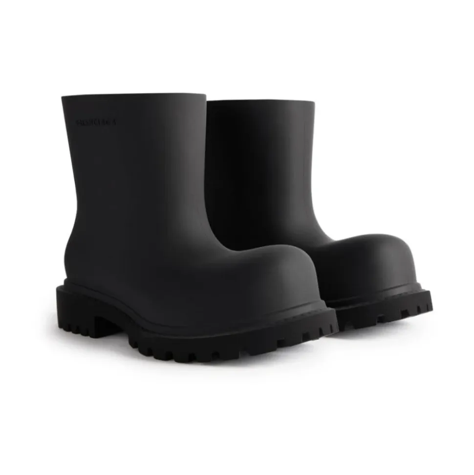Schwarze Logo-geprägte Stiefeletten