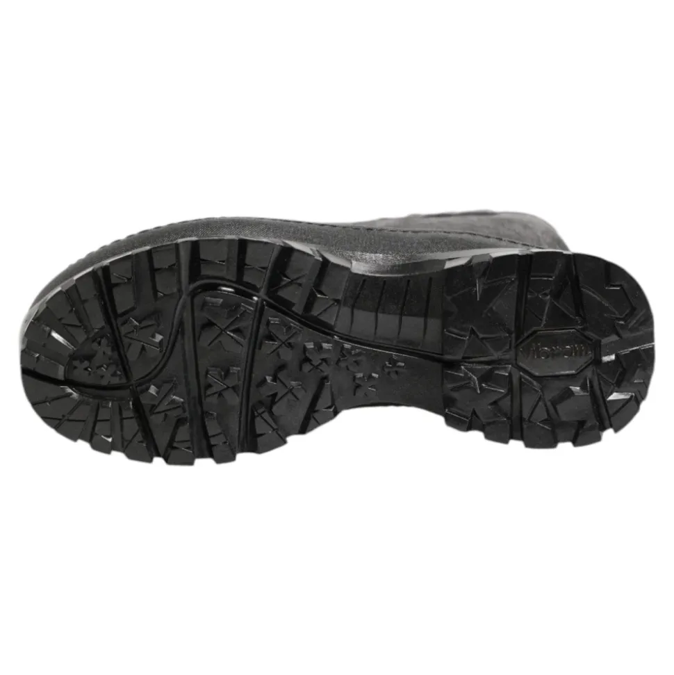 Schwarze Metallic Pull-On Regenstiefel