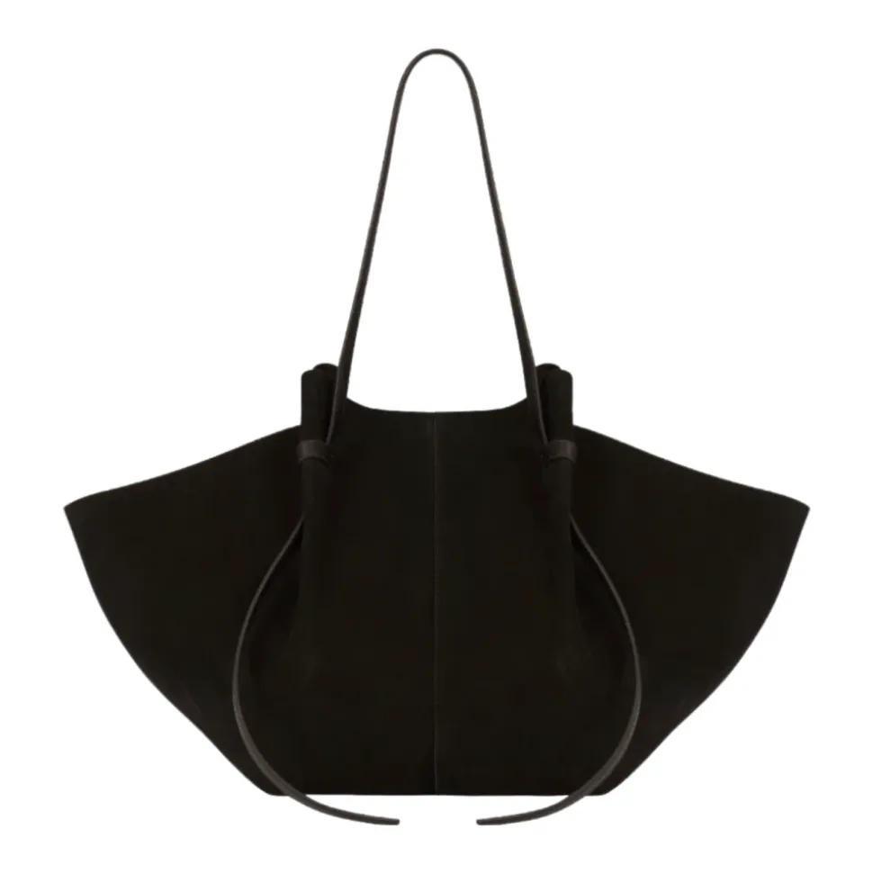 Schwarze Mochi Wildleder Handtasche