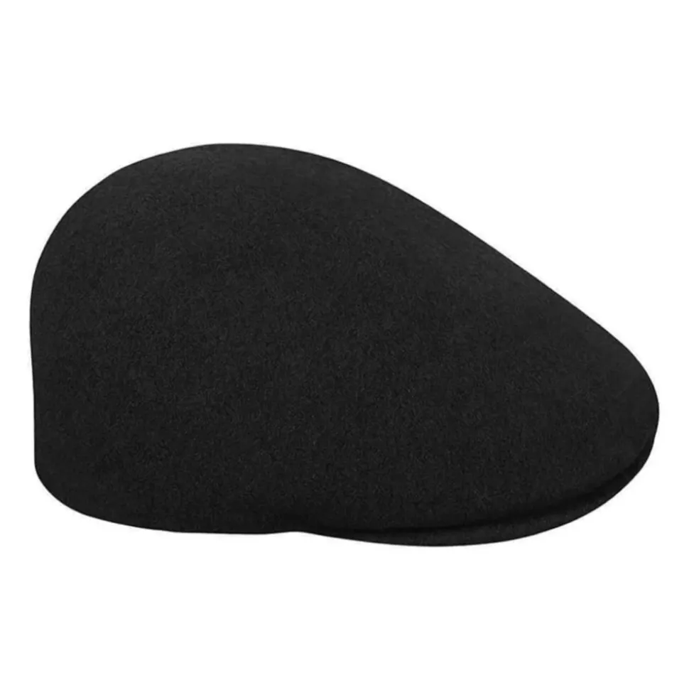Schwarze nahtlose Wollmütze 507